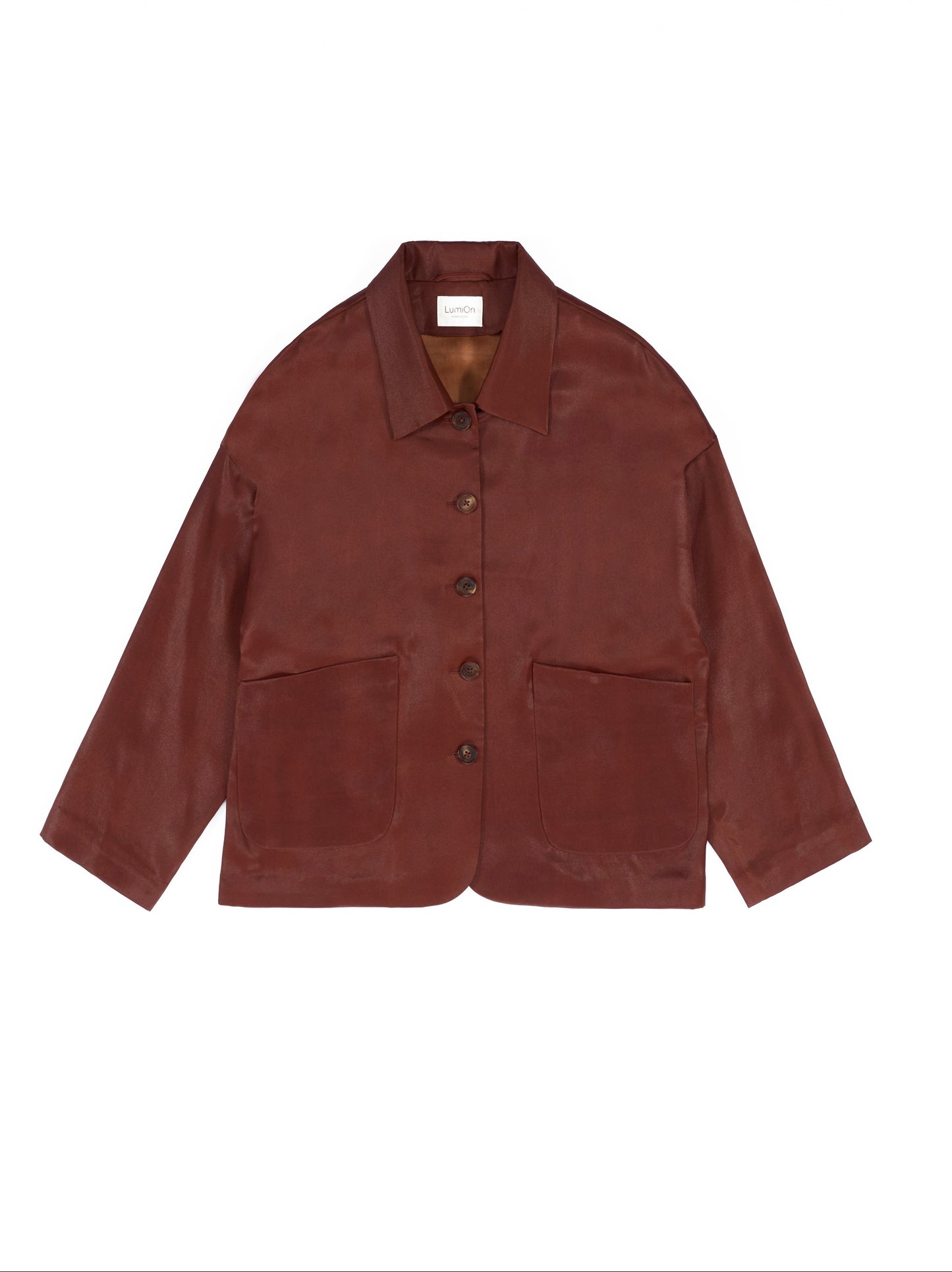 Brown Gambiered Canton Gauze Windbreaker
