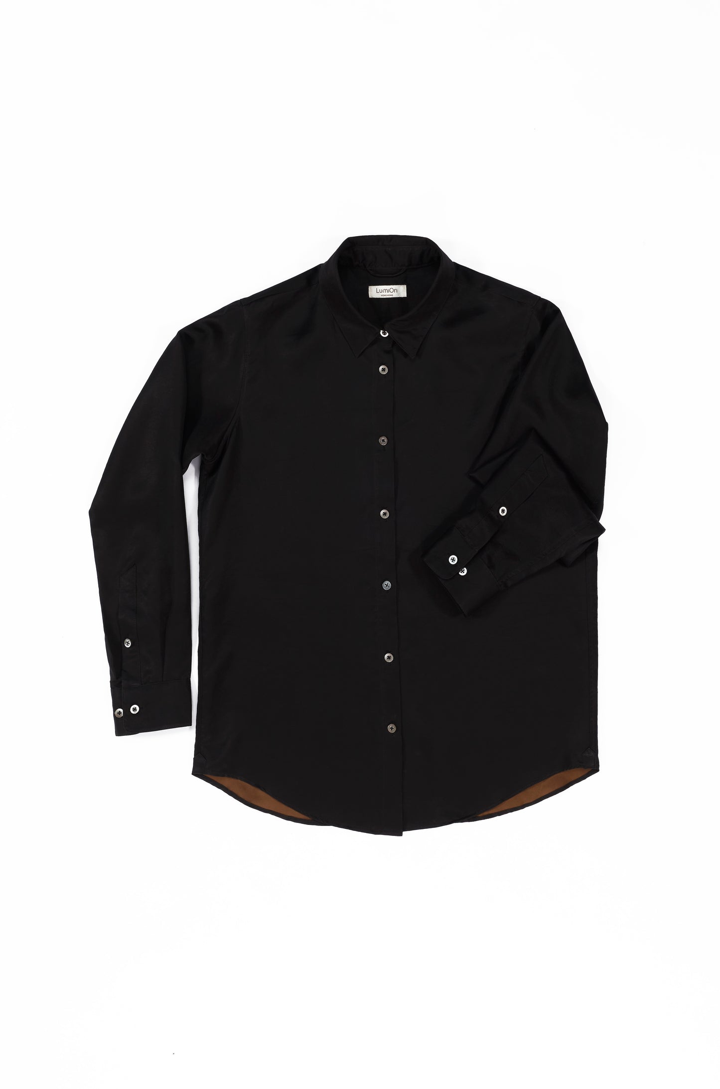 Black Gambiered Canton Gauze Relaxed Shirt