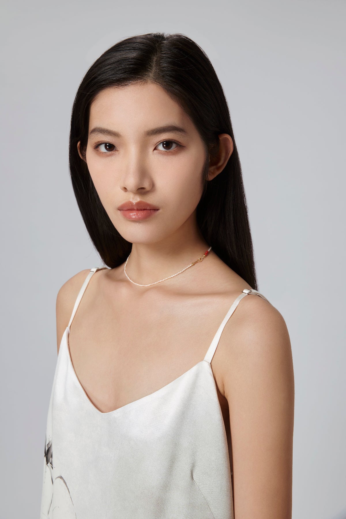 Rice Pearl Necklace with 18K Gold Accessories