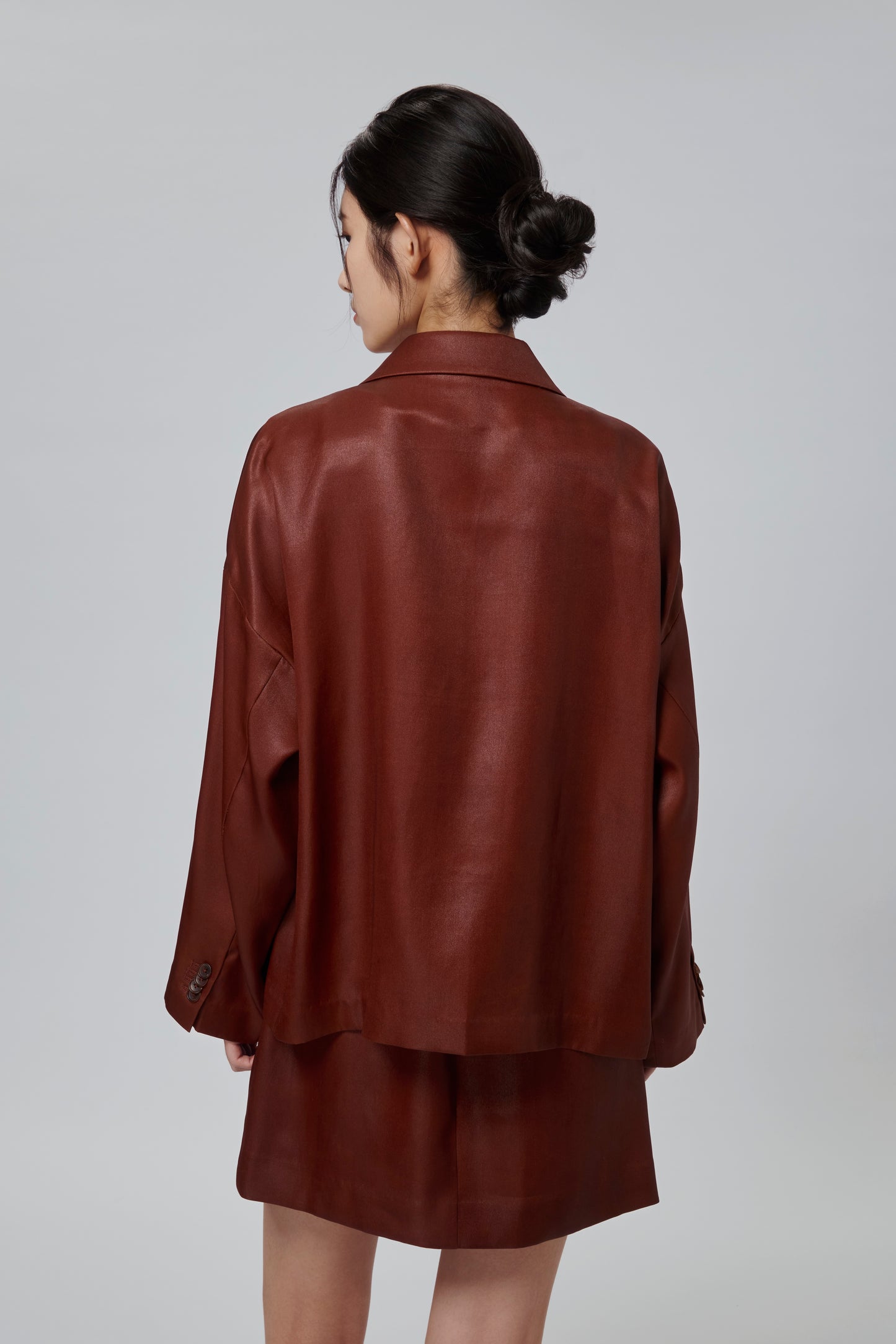 Brown Gambiered Canton Gauze Windbreaker