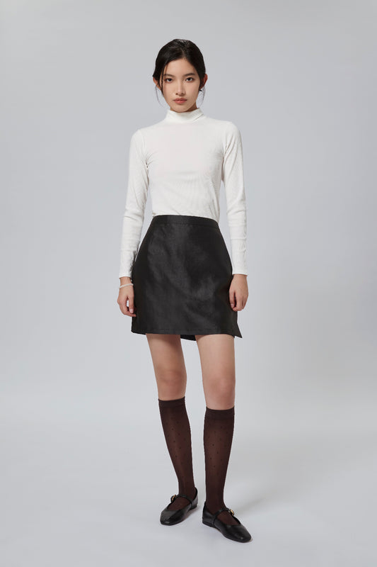Silver Gambiered Canton Gauze Wrap Short Skirt
