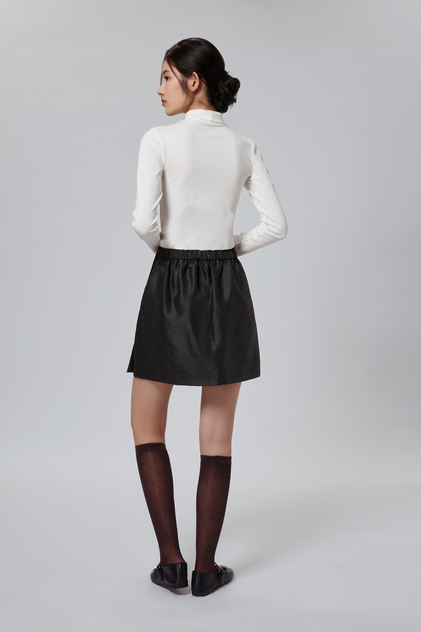 Silver Gambiered Canton Gauze Wrap Short Skirt